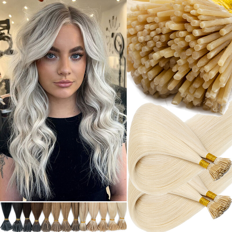 Thick 1G Invisible Stick I Tip 100% Remy Human Hair Extensions Keratin Bonding