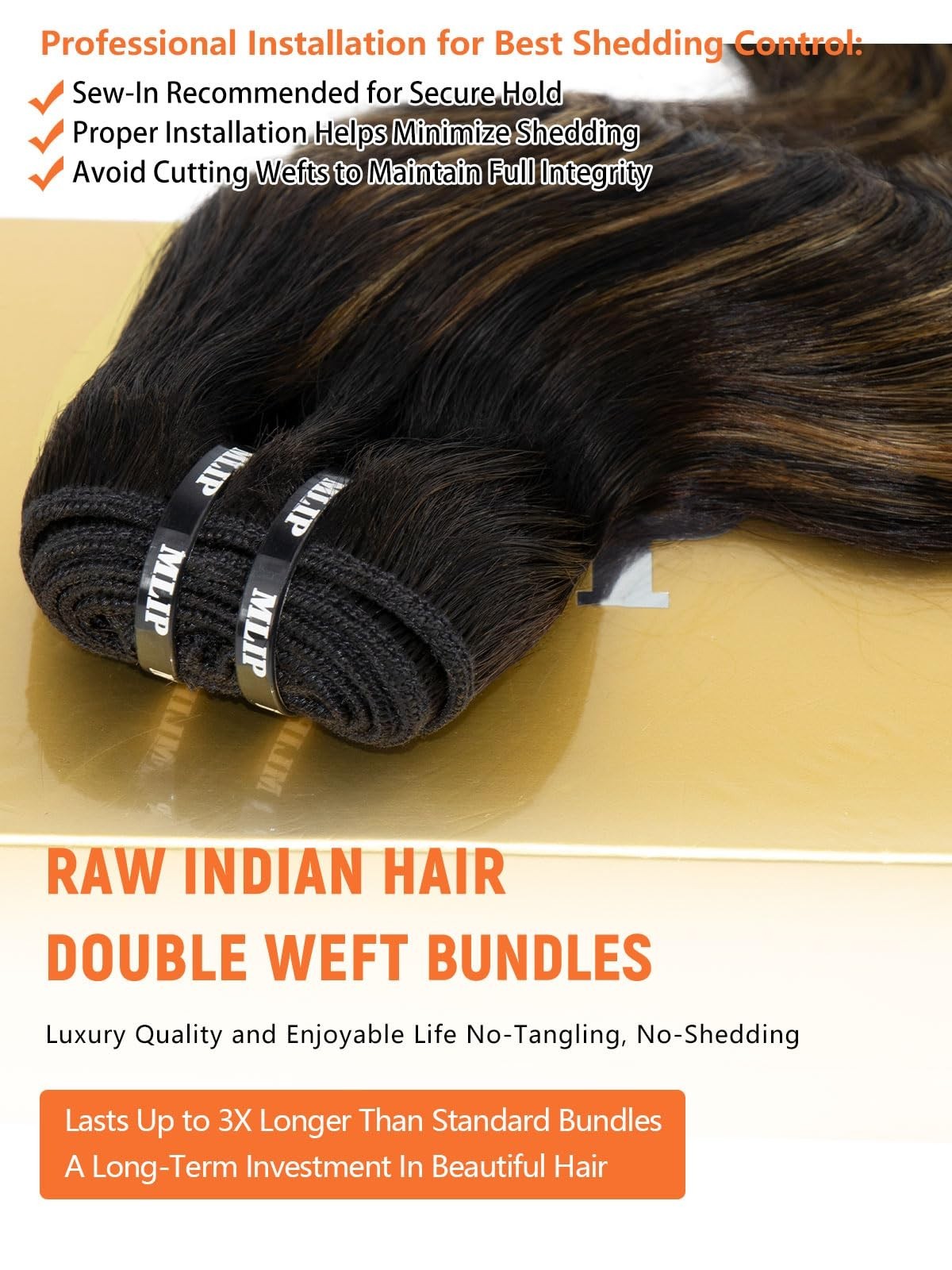 22 Inch Body Wave Human Hair Bundle, 100% Raw Indian, Silky Soft, No Shedding, 1