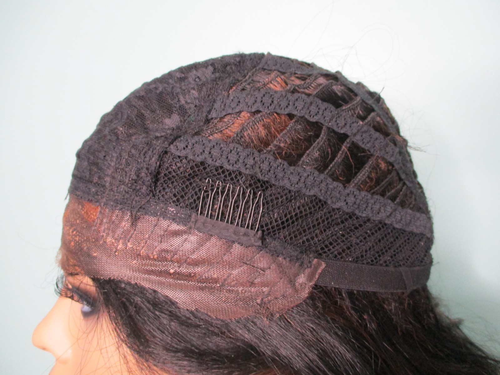 20″ black and brown mix SHAG style SWISS LACE FRONT WIG by SHAKE N GO