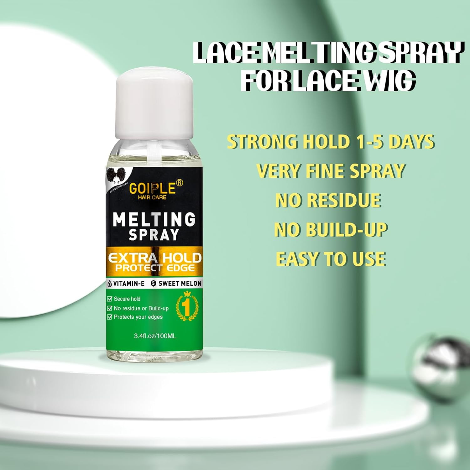 3.4 Fl Oz Lace Melting and Holding Spray Glue-Less Hair Adhesive for Wigs, Extra
