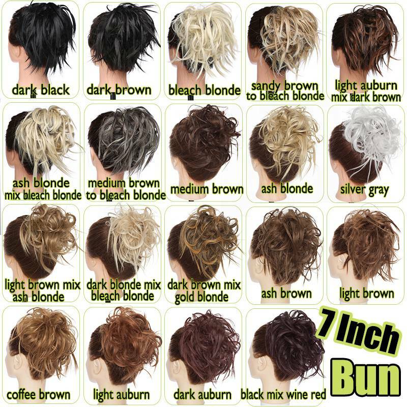 45/85G Real Messy Bun Updo As Human Hair Extensions Scrunchie Tousled Ponytail