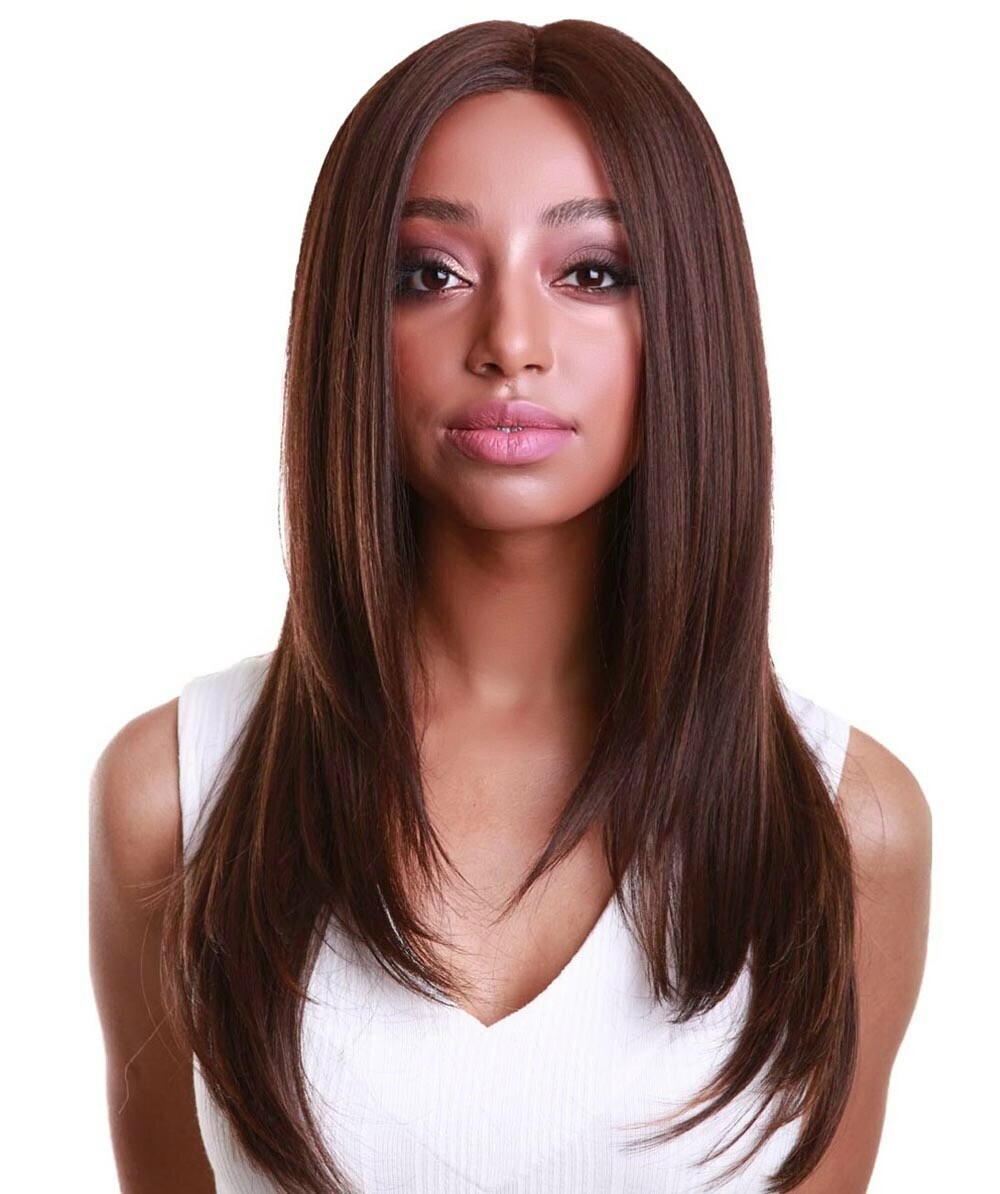 LUXLUXE 22″ Straight Lace Front Wig 13×6 HD Lace Heat Resistant Synthetic Wig