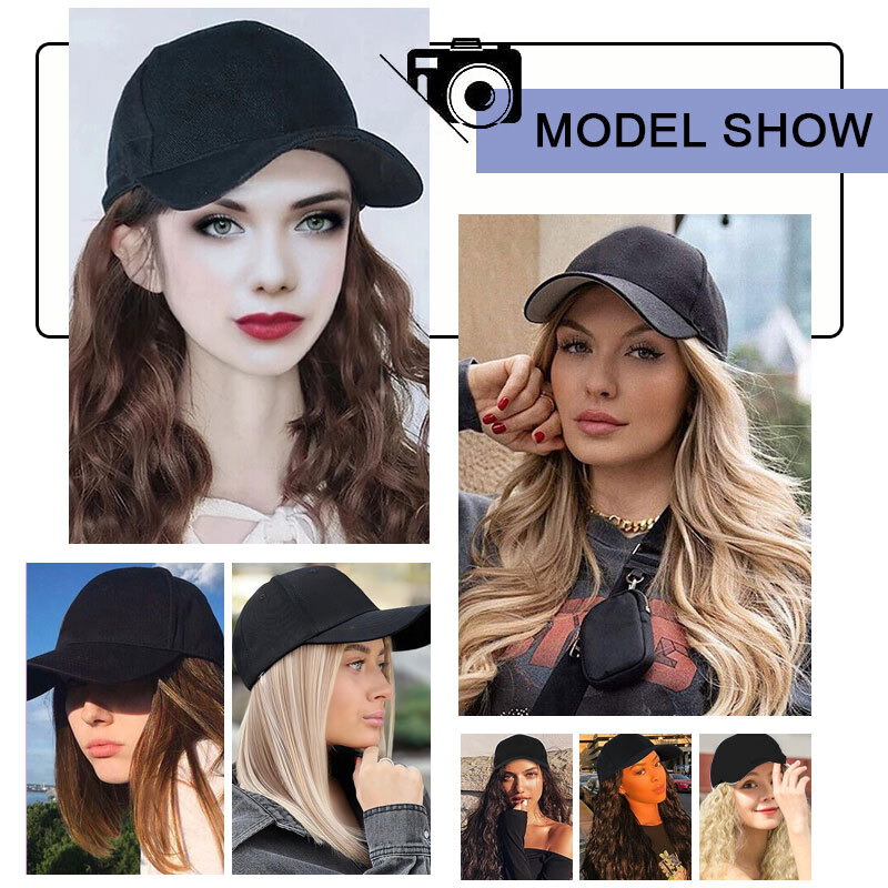 Cap with Hair Attached For Women Wig Hat with Hair Short Bob Style Synthetic US