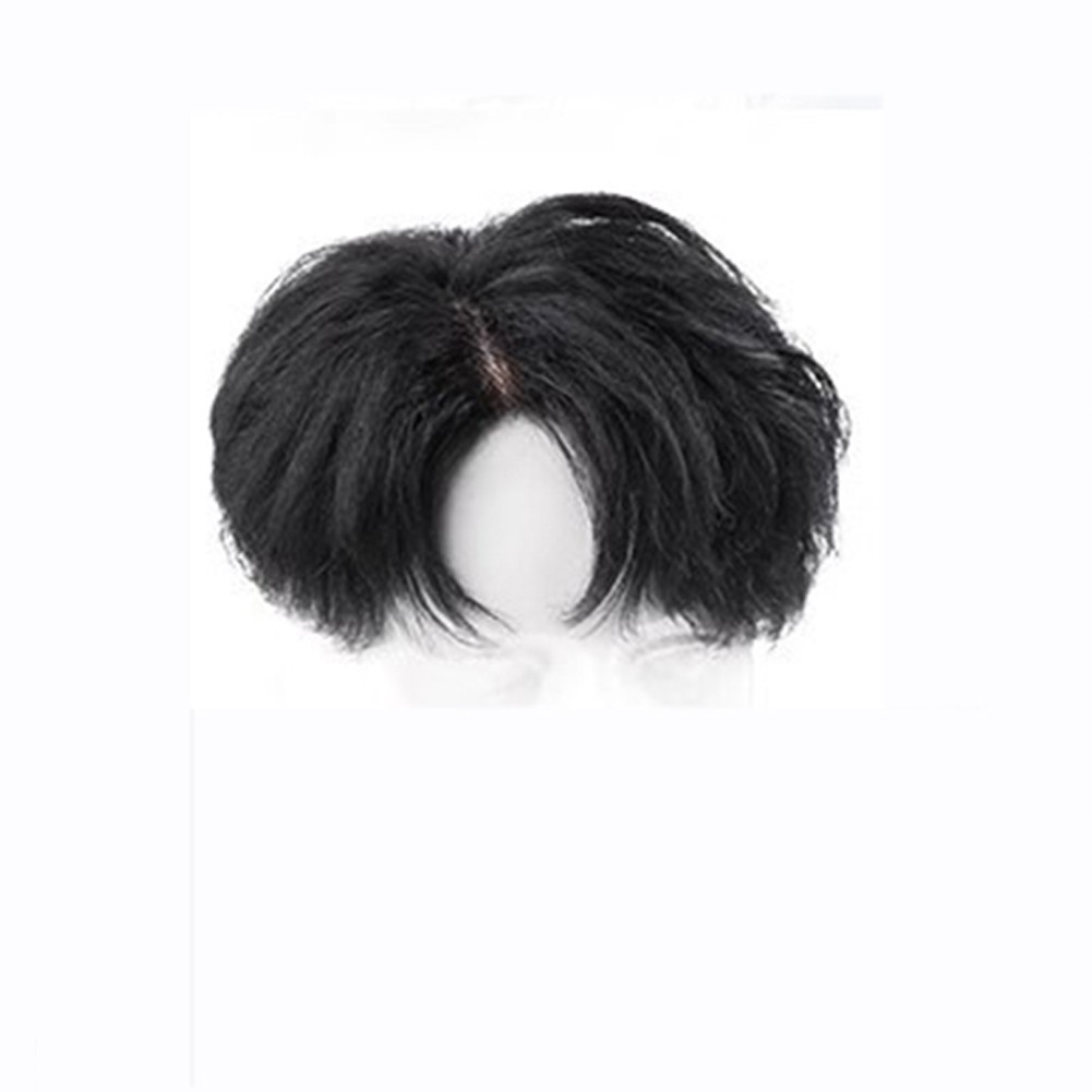 Short Hairpiece Real Human Hair Clip in Tape Hair Pieces Wig Toppers For Men