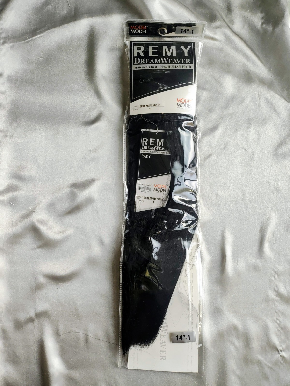 Dreamweaver Model Model Human Hair Yaki Straight 14 Inch Jet Black Color 1