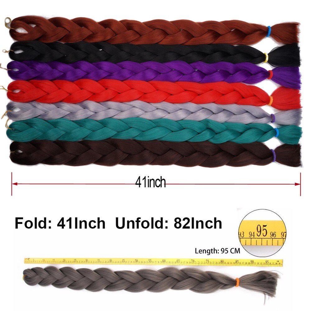 82″ Kanekalon Long Straight Synthetic Hair Braid Afro African Twist Jumbo Braids