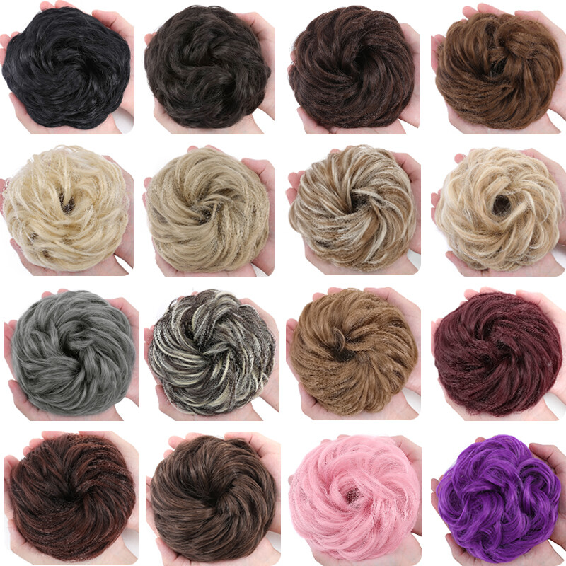 Big 45g Large Hair Scrunchie Wrap On Bun Updo Messy Bun Hair Extensions As Human