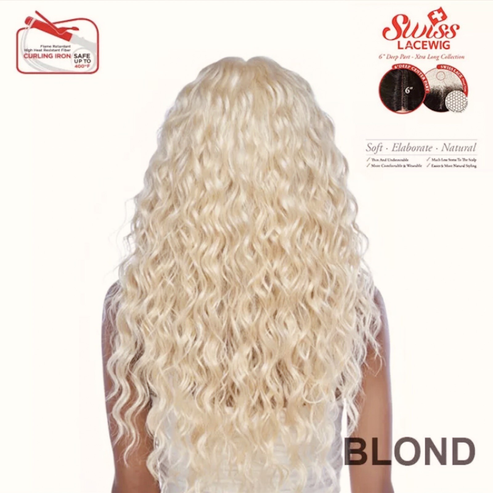 NEW LSD62 HARLEM 125, Synthetic Swiss Lace 6” DEEP CENTER PART, Lace Front Wig