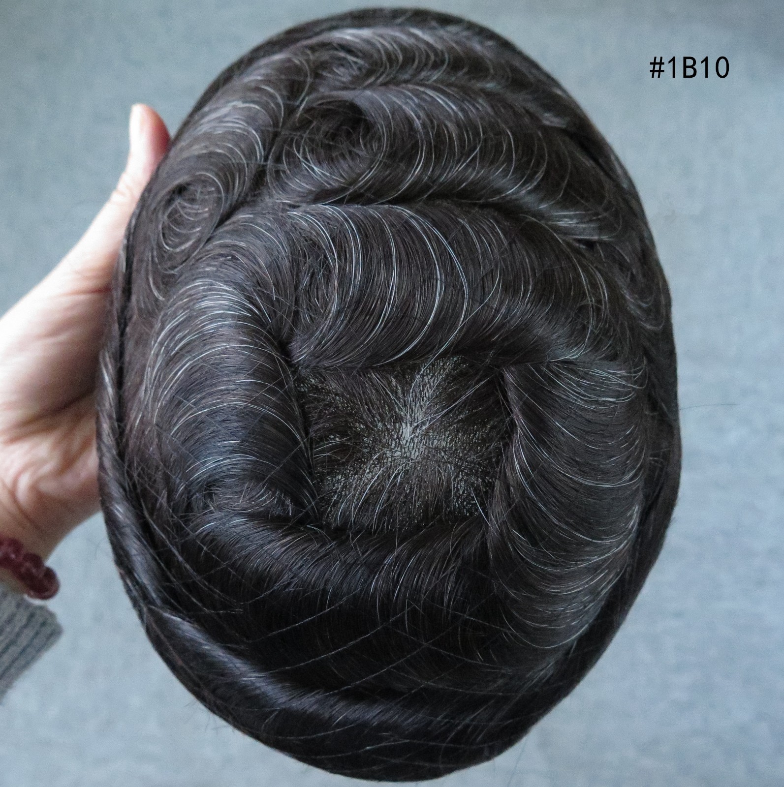 Mens Toupee Human Hair Piece Ultra Thin Skin Knotted Men Hair Replacement System