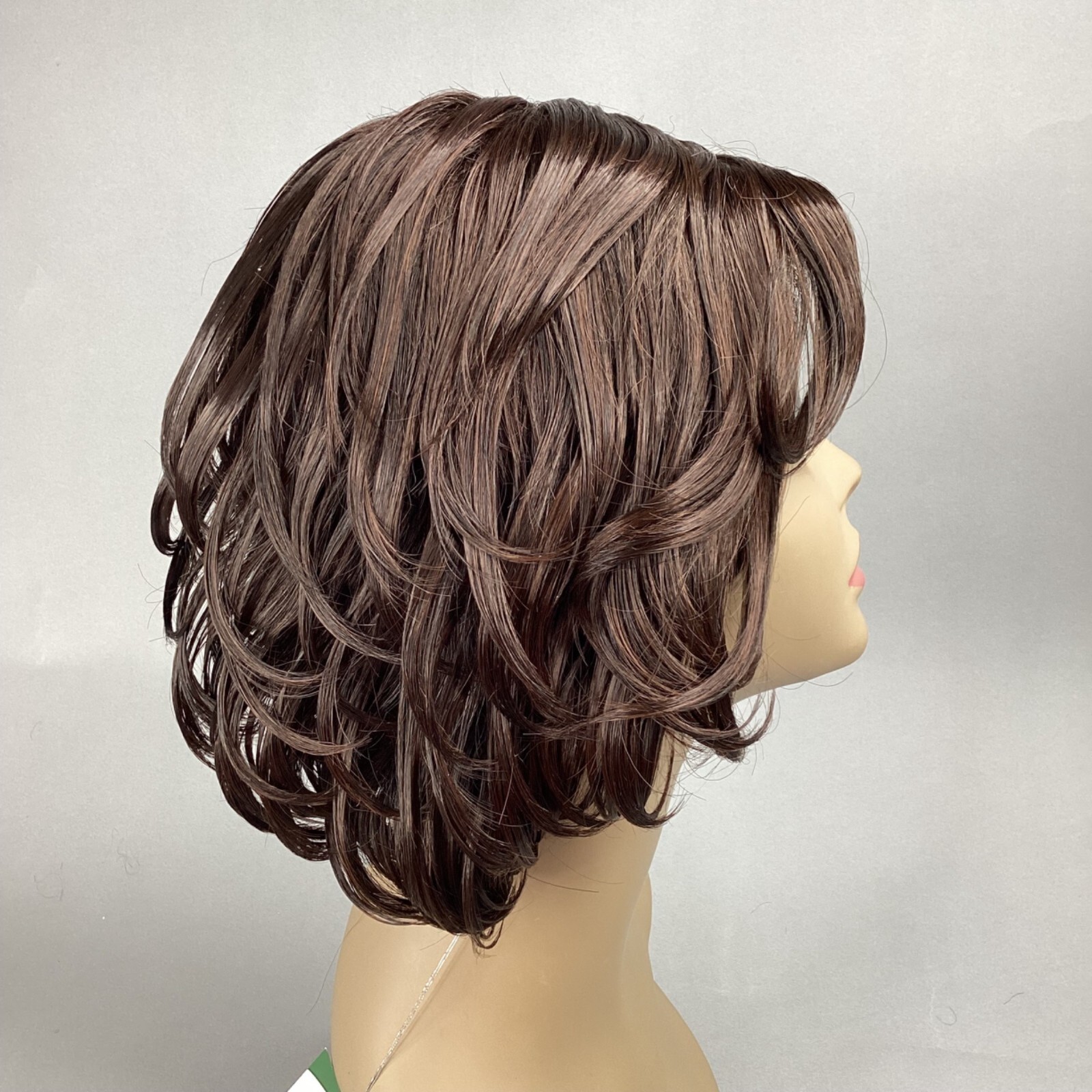 Grammy F4/30 Feather Bob Wig Brown Highlights Lace C-Part Synthetic Classic