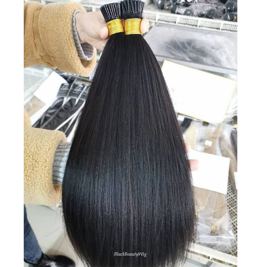 Light Yaki Brazilian I Tip Human Hair Extension Microlink Micro Beads 100strands