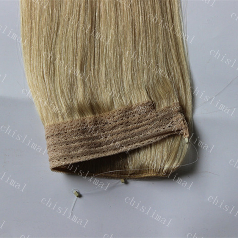Ombre 120g Handmade Flip Human Hair Extensions Invisible Wire good Hair Weft