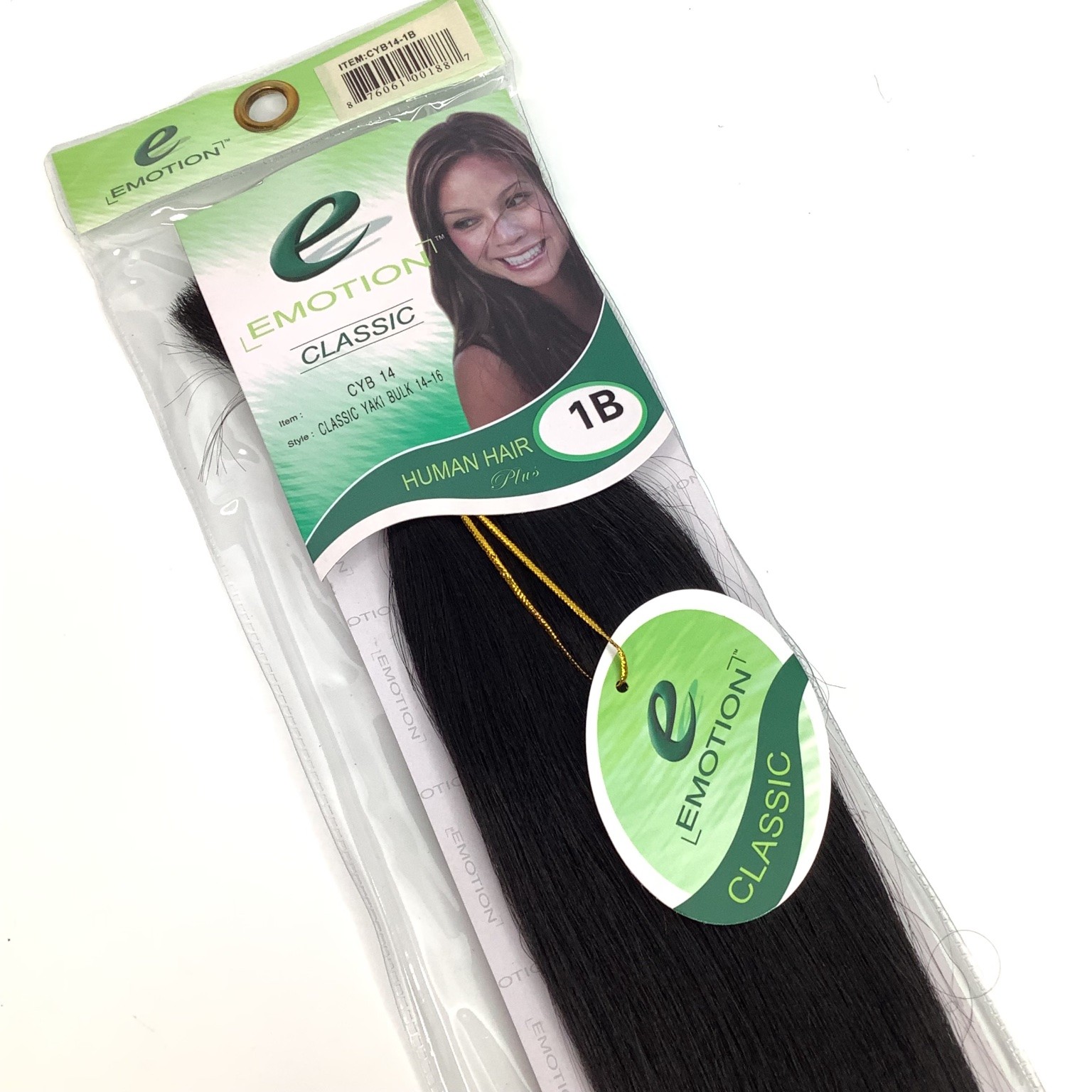 EMOTION CLASSIC YAKI BULK Human Hair Extensions 1B 14-16 Inch