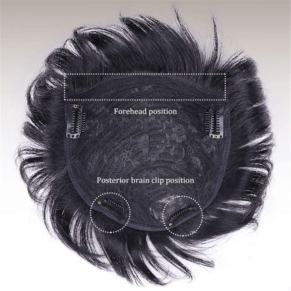 Men Black Natural Human Hair Topper Toupee Clip Hairpiece Wig Short Wig Gift USA