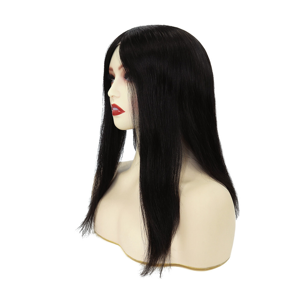 Women Top Pieces Hair Replacement Remy Hair Toppers Q6 7X9 16” Human Hair #NC