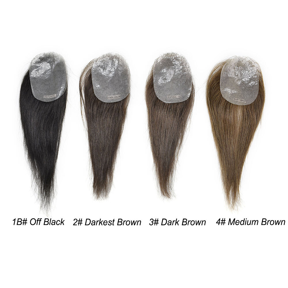 Invisible Women Topper Full Poly Human Hair Top Piece Skin Pu Toupee 6″-16″ US