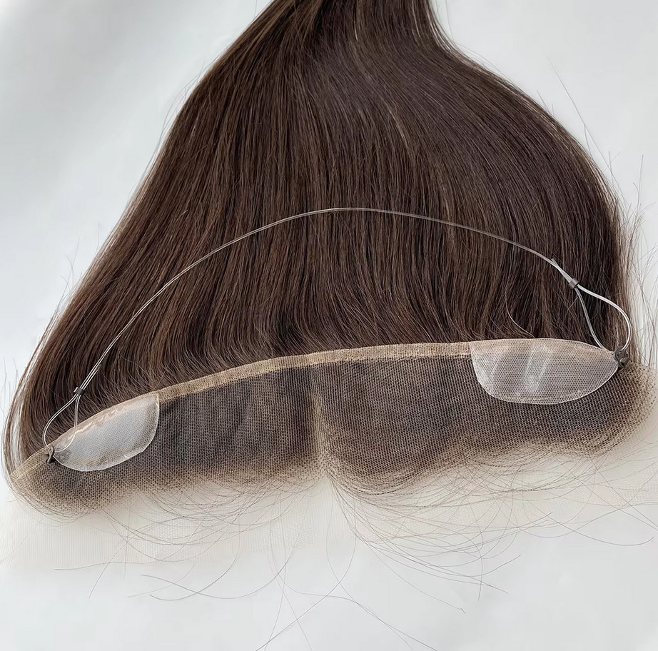 Human Raw Hair Toupee Lace Front Full Lace Topper with Single Knot and Invisible