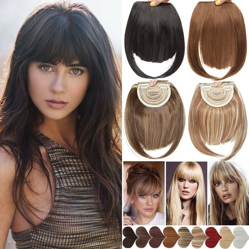 CLIP IN FRINGE | Real Natural as Human Bangs Front Topper False Hair Extensions