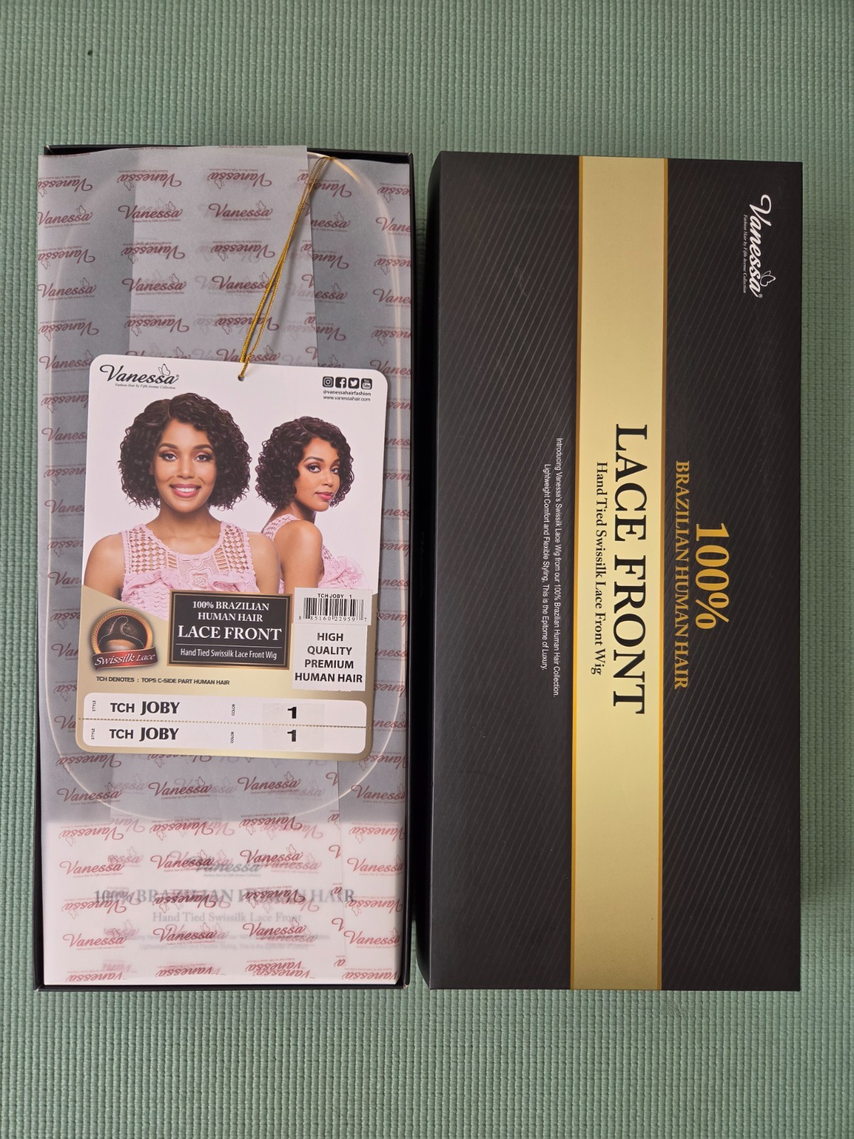 Vanessa Human Hair Lace Wig TCH JOBY, Color #1 ( Black )