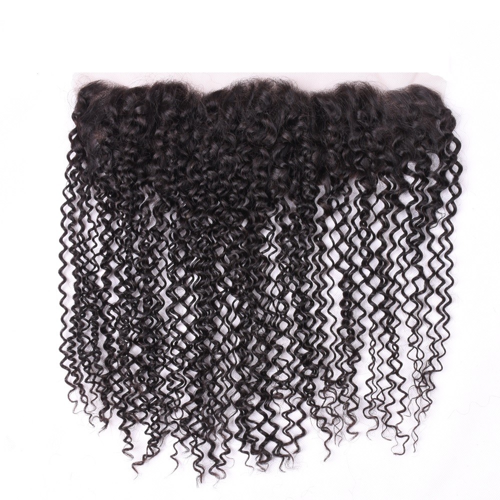 Jerry Curl Lace Frontal 13X4 Natural Color Free Part Remy 100% Human Hair