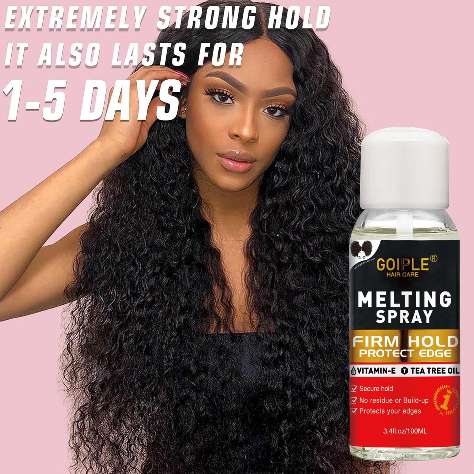 Lace Melting Spray Glue-Less Hair Adhesive for Wigs & Extensions, Strong Hold