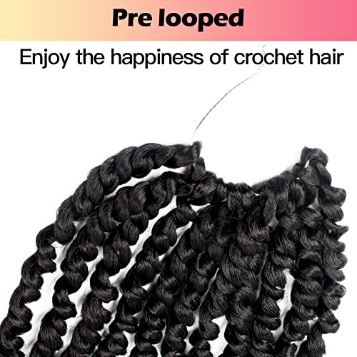 6 Inch Passion Twist Hair Pre-twisted 8 6 Inch (Pack of 8) 1B/Natural Black