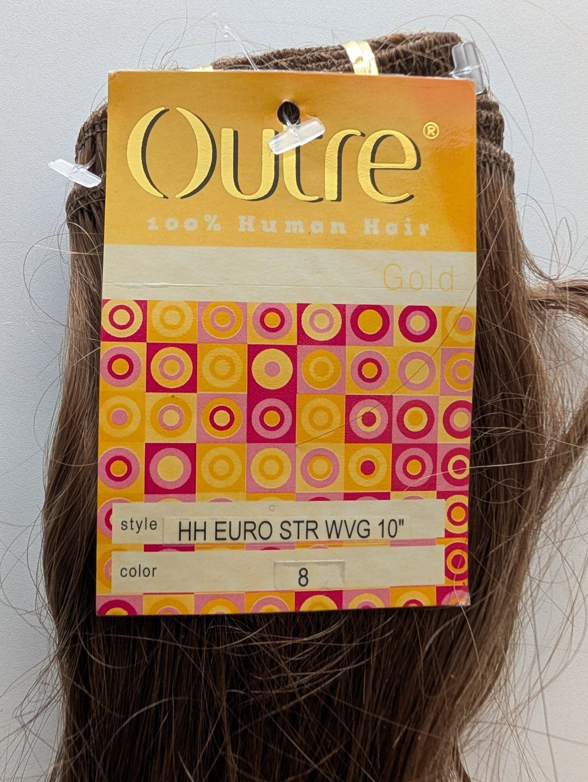Outre Gold Hair Extensions Wig HH EURO STR WVG 10″ Color 8 NWT *STATIC*