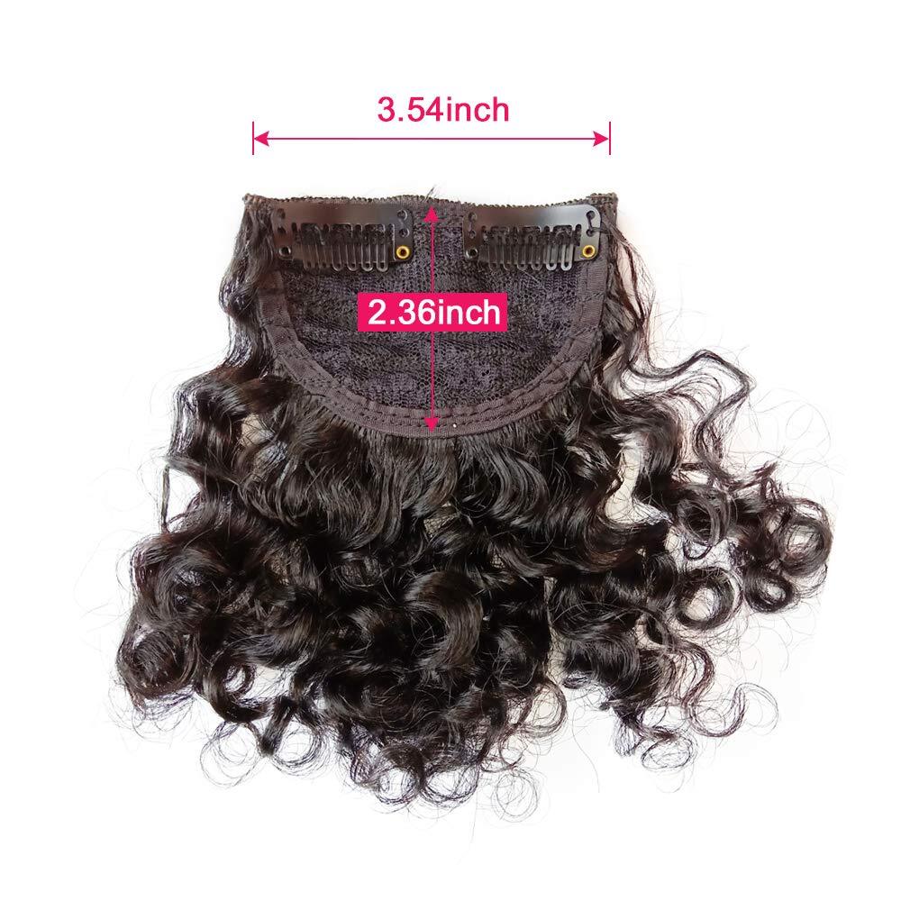 Short Afro Kinky Curly Hair Bangs Clip in 100% Human Hair Front Bangs Afro Bangs