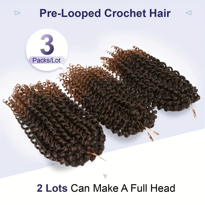 3Pack 10″ Afro Kinky Twist Hair Crochet Braids,Synthetic Crochet Hair Extention