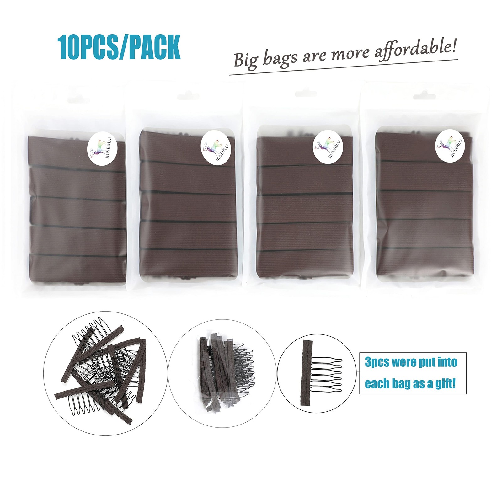 10 Pcs 1 Inch Adjustable Wig Bands Straps for Wigs Making Closed Wigs Lace Wigs
