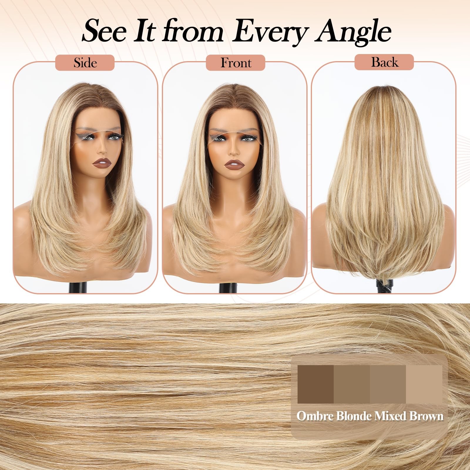 Shineup Emmor Human Hair Wig For Women 13X5X1 Inch Hd Lace Front Wig 18 Inch
