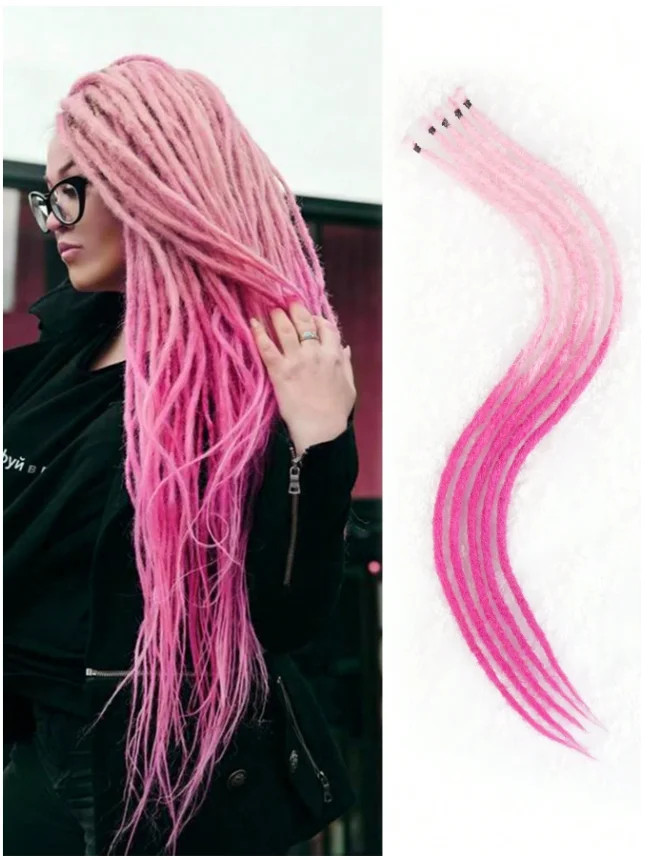 5 Strands Ombre Synthetic Dreadlock Extensions Reggae Crochet Braids Fake Hair