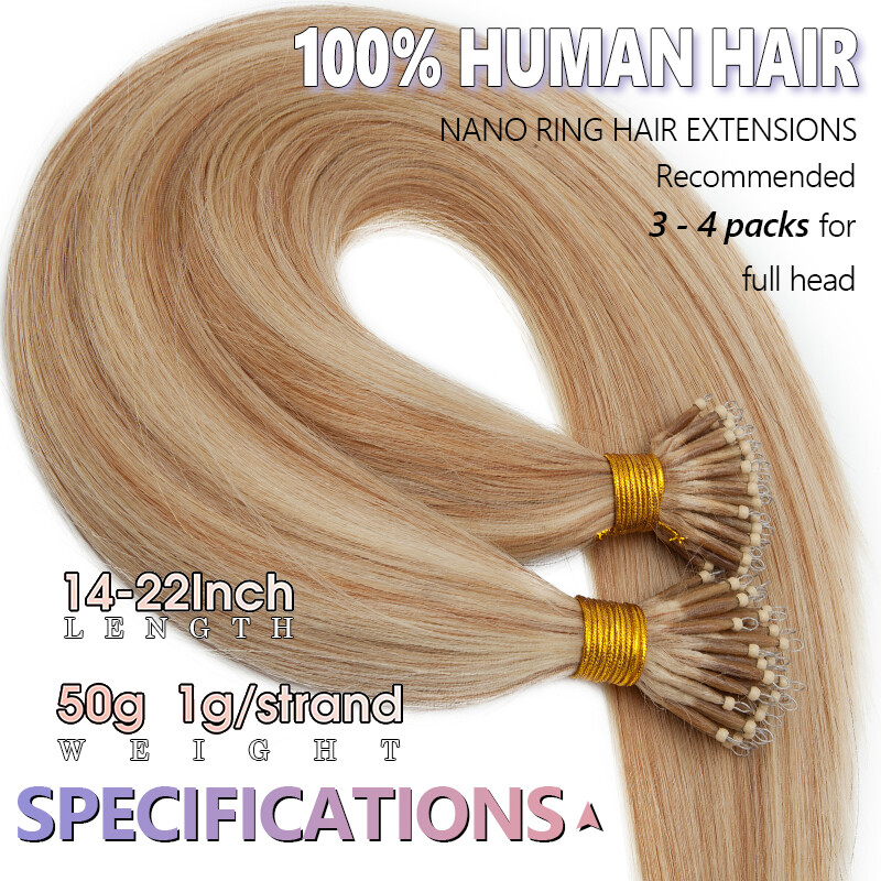 Nano Ring Micro Loop Beads Real Remy Human Hair Extensions Thick Russian 1g/s