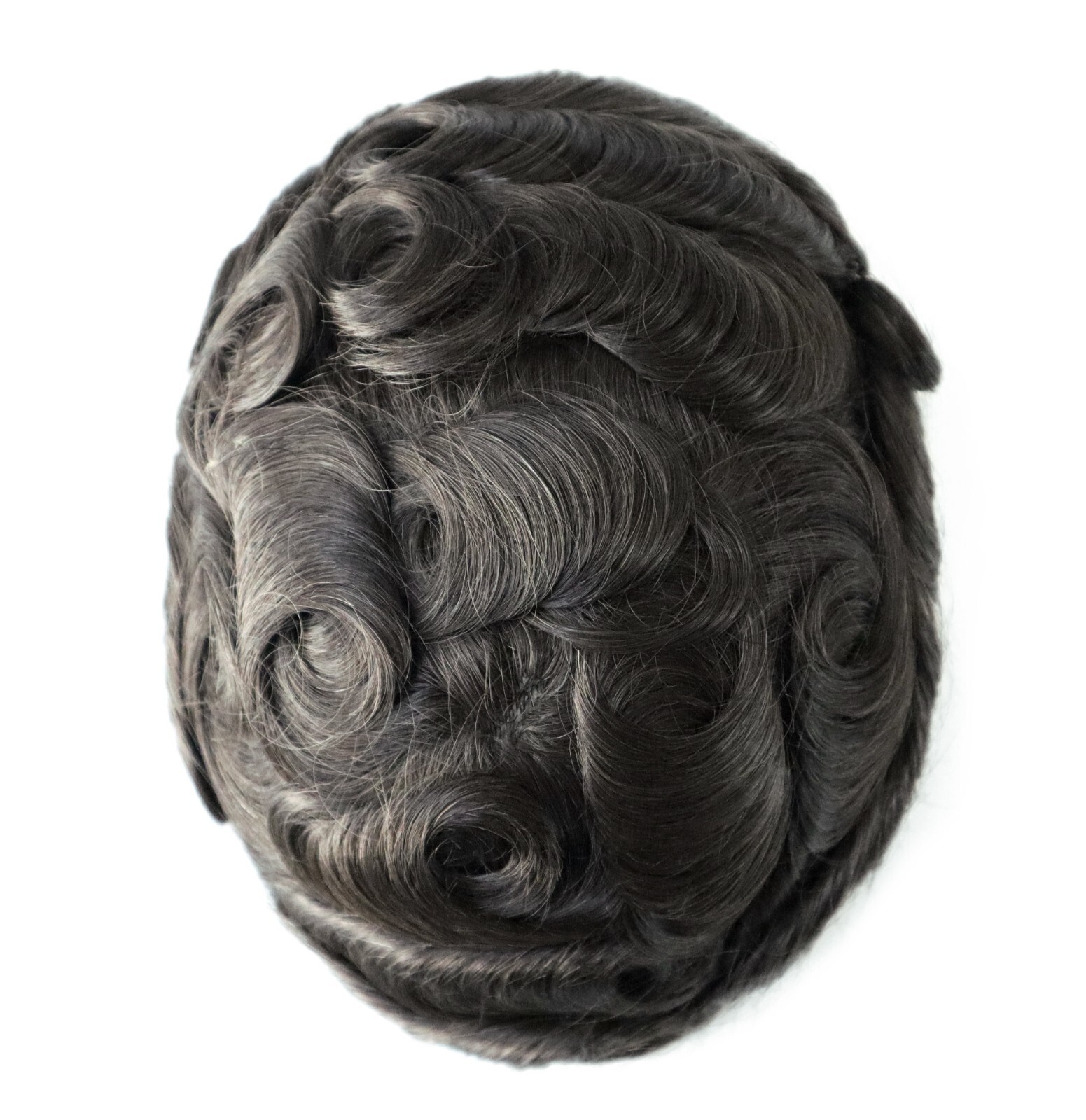 Human Hair Toupee for Men Replacement 0.08mm Thin Skin Dark Brown Hair Piece #2