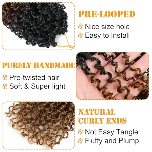 10 Inch Yanky Twist Crochet Hair Pre-looped 8 Packs 10 Inch (Pack of 8) OT30