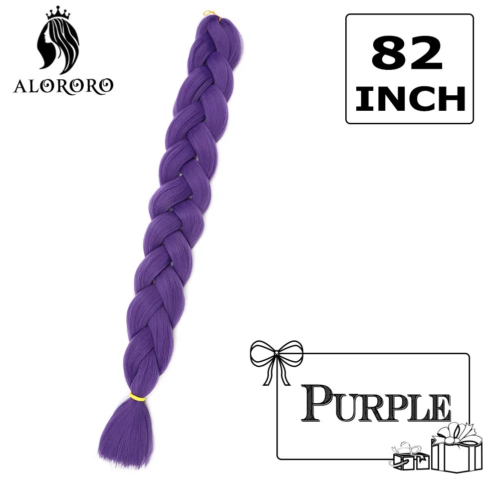 Alororo Synthetic 82 Inch Jumbo Braid Hair High Temp Fiber Purple Red