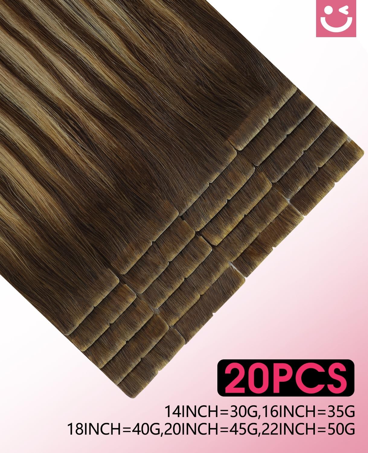 Youngsmile Injection Tape In Hair Extensions Human Hair 4/27/4 Chocolate Brown