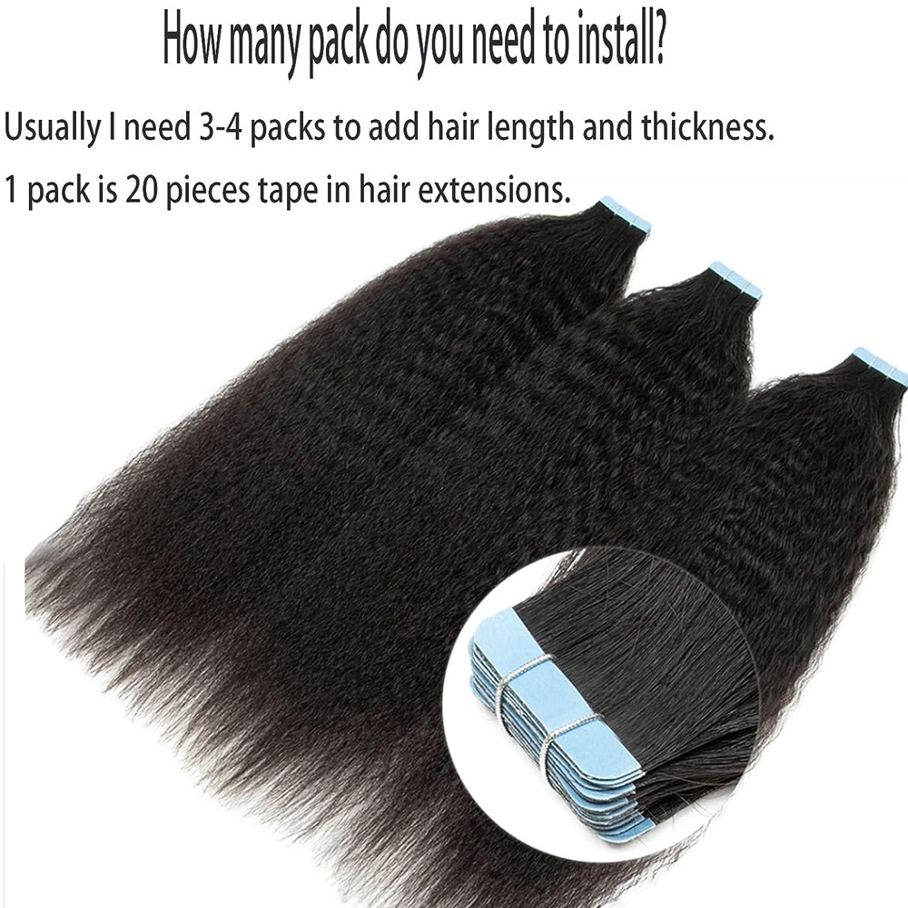 Brazilian Curly Straight Tape In Remy Human Hair Extensions Skin Weft Body Wave