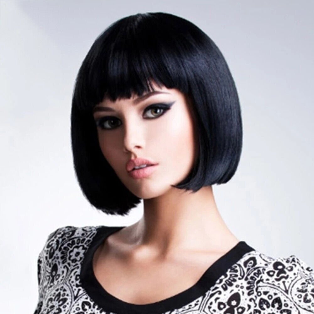 Women Girl Full Hair Wigs Anime Cosplay Party Costume Soft Bob Short Bang Wig US