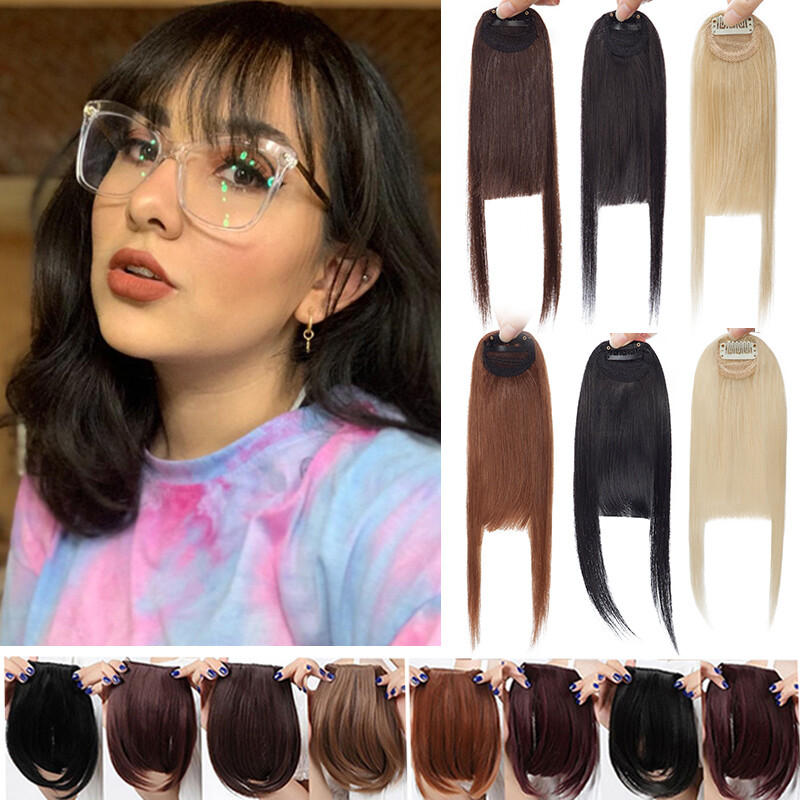 Real as Human Hair Extensions Clip in Fringe Front Hairpieces Thin Bangs Fringe