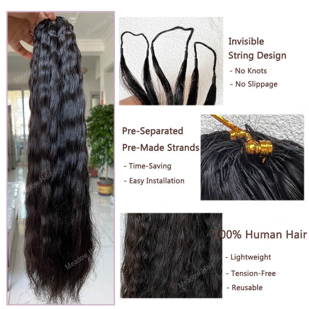 Knotless Crochet Human Hair Braids Extensions Pre Separated Feather Hair Wet and