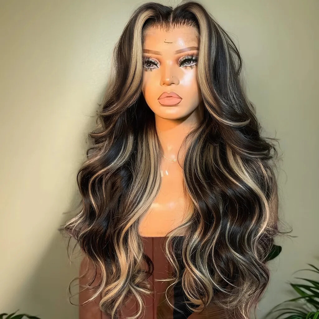 1B/27 Body Wave Wig Human Hair 13×4 HD Lace Frontal Wig Highlight Brazilian Hair