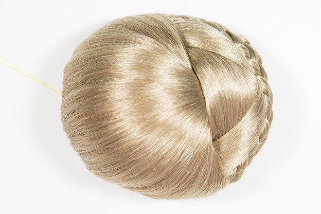 WOMENS BRAIDED PRE-STYLED ELEGANT BUN UPDO DOMED BASE CHIGNON PAGEANT HAIRPIECE
