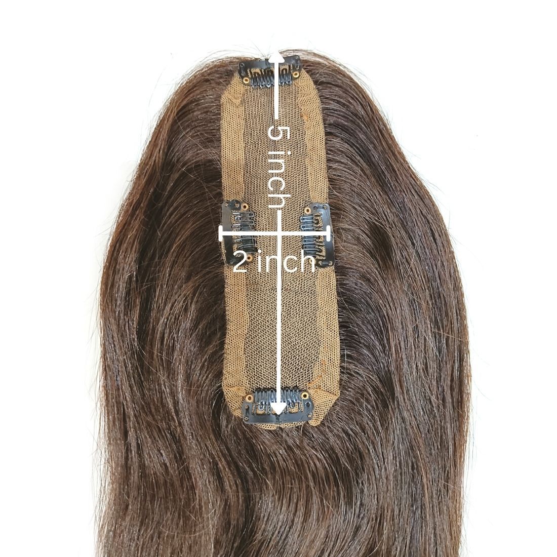 2X5 Topper Hairpiece Clip In Real Human Hair Silk Base Topper For Women and Girl