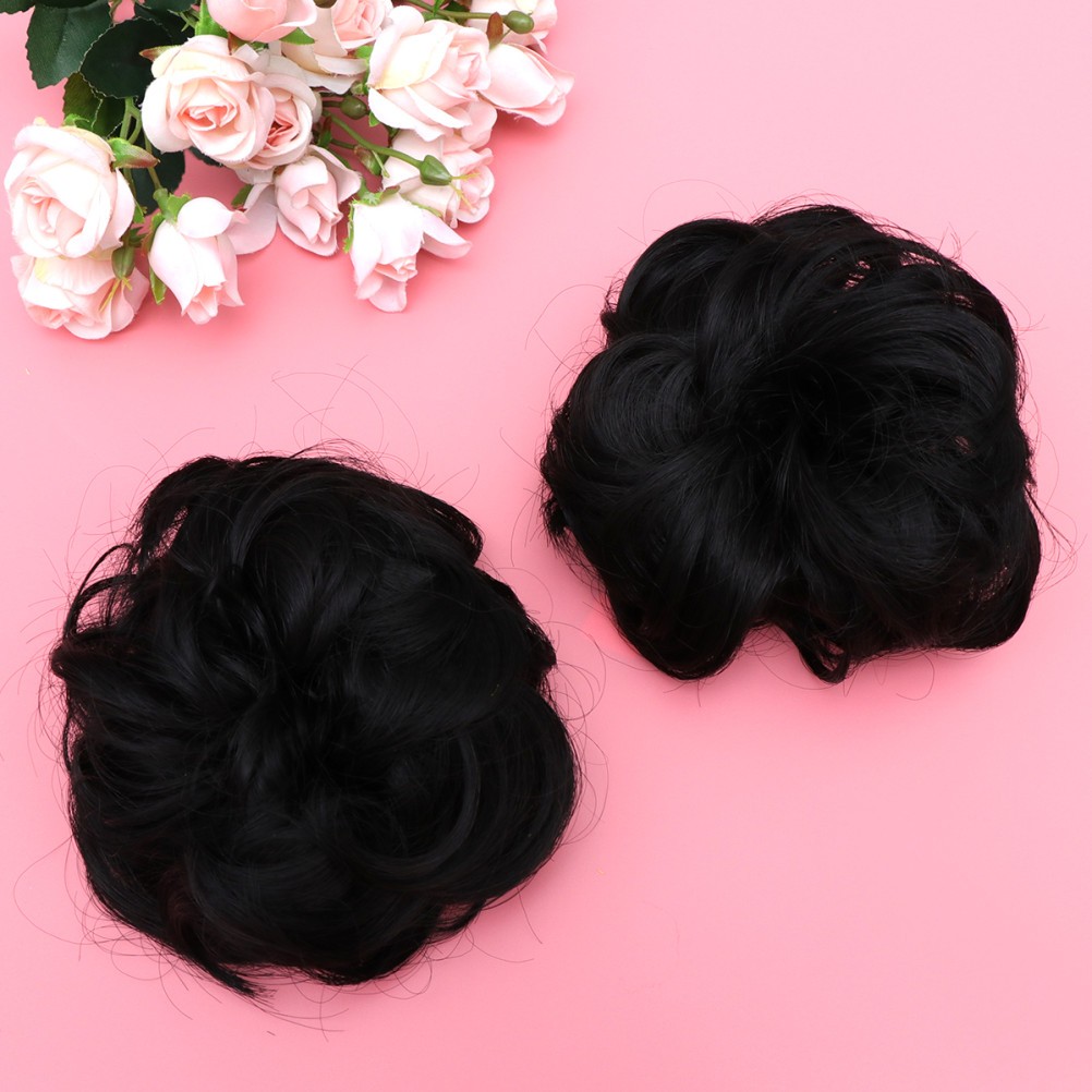 Hair Bun High Temperature Fiber Women Volume Addition 2Pcs 3.9×3.9×0.8In