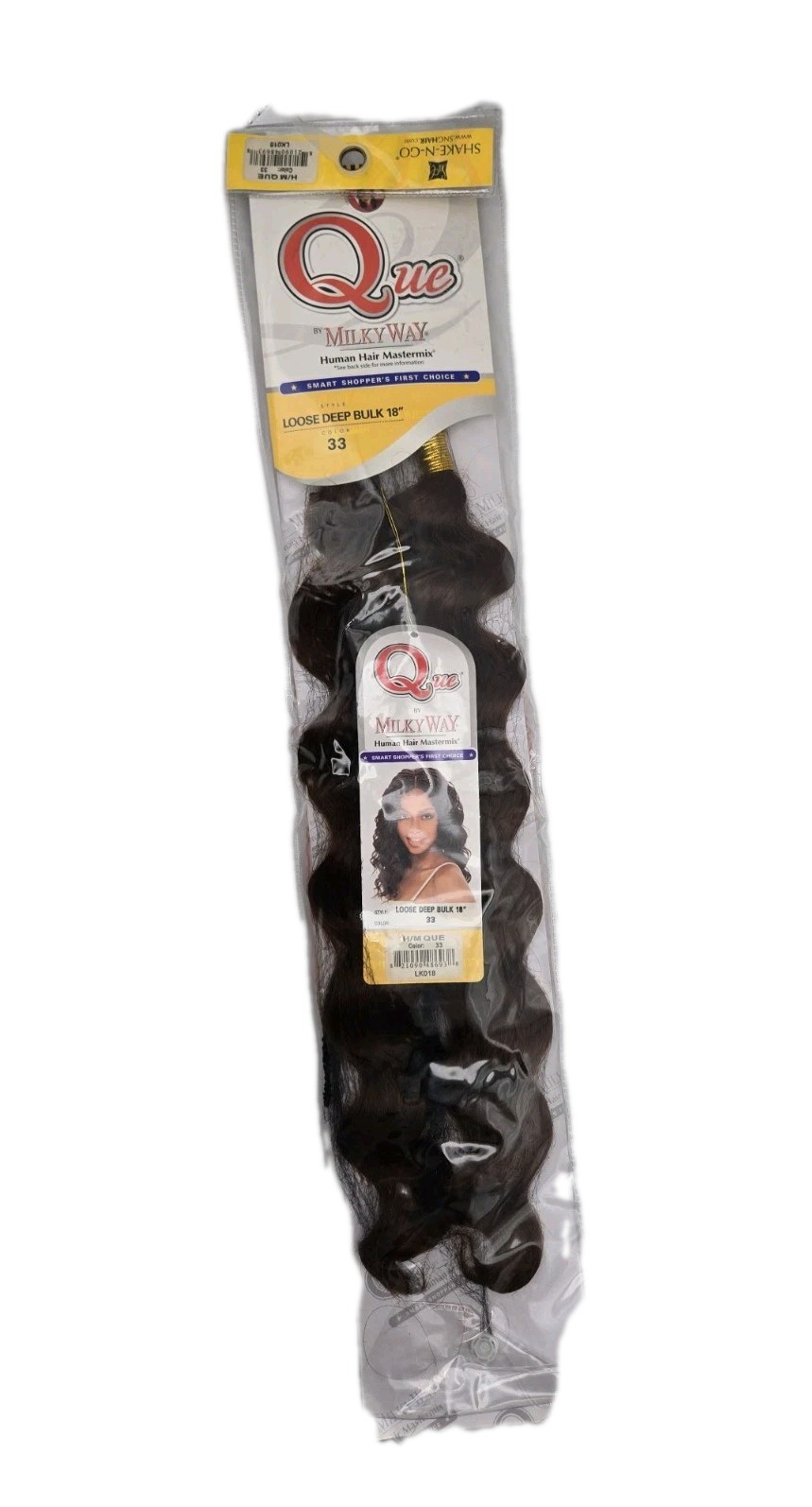 Que By Milky Way Loose Deep Bulk 18″ Human Hair Color 33 Braiding Hair New