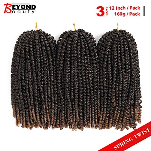 12 inch Spring Twist Crochet Braids Hair for 12 Inch (Pack of 3) M1B/27
