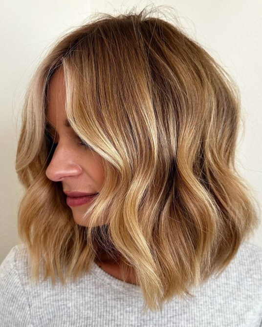 Short wave Honey Blonde Ash Brown Highlight Lace Front Wigs 13×4 Remy Human Hair