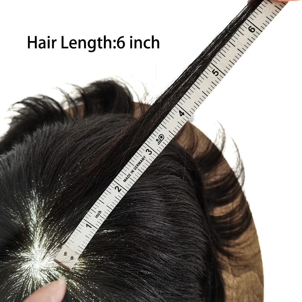 Full Poly Skin Mens Toupee Injected PU Human Hair Toupee Replacement Wig for Men