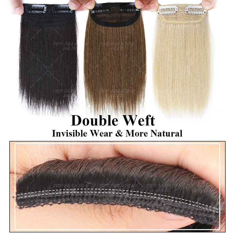 INVISIBLE Clip Ins 100% Remy Human Hair Extensions Blad Root Patch THICK Blonde